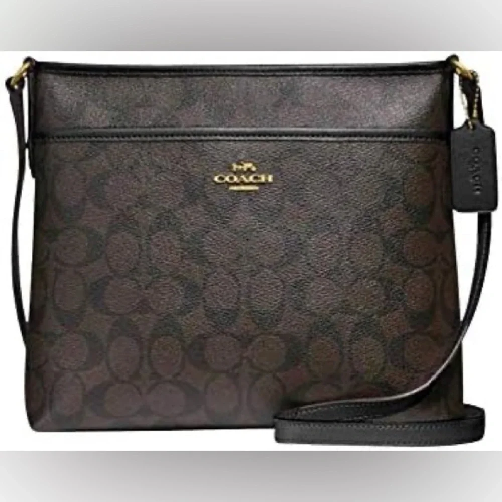 Coach GUC large File Crossbody Brown Black